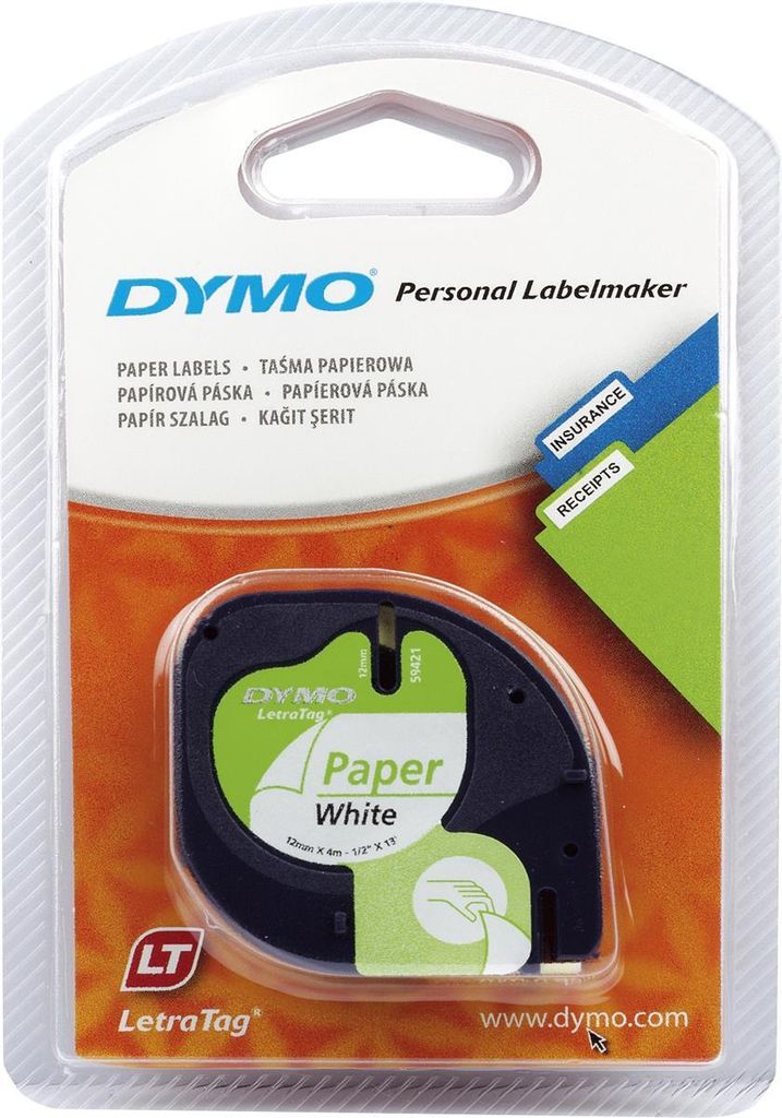 Dymo® S0721520 Nastro di scrittura LetraTag, carta, 4 m x Immagine del prodotto 