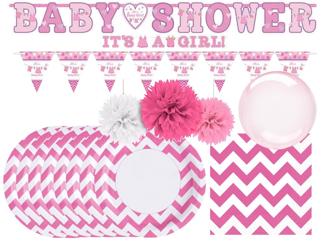 Babyparty-Set - It's a Girl (35-teilig) Es ist ein Mädchen Produktbild 