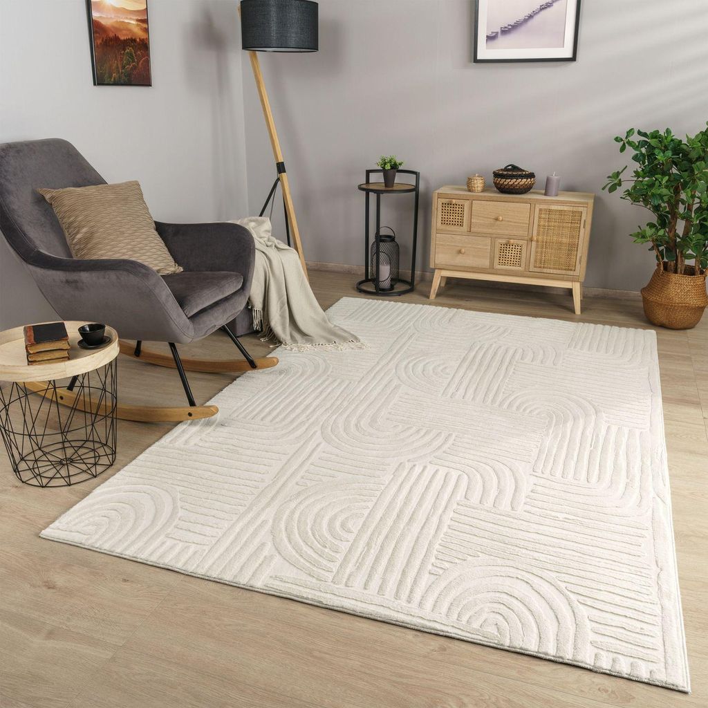 TT Home Wohnzimmer Teppich Esszimmer Kurzflor Moderne Produktbild 