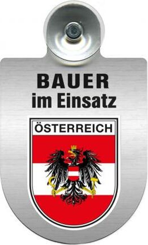 Einsatzschild Windschutzscheibe incl. Saugnapf - Bauer im Einsatz - 309736 Color - Region Österreich