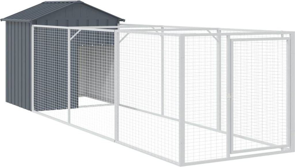 vidaXL Domček pre psa so strechou antracit 117x405x123 cm Obrázok produktu 