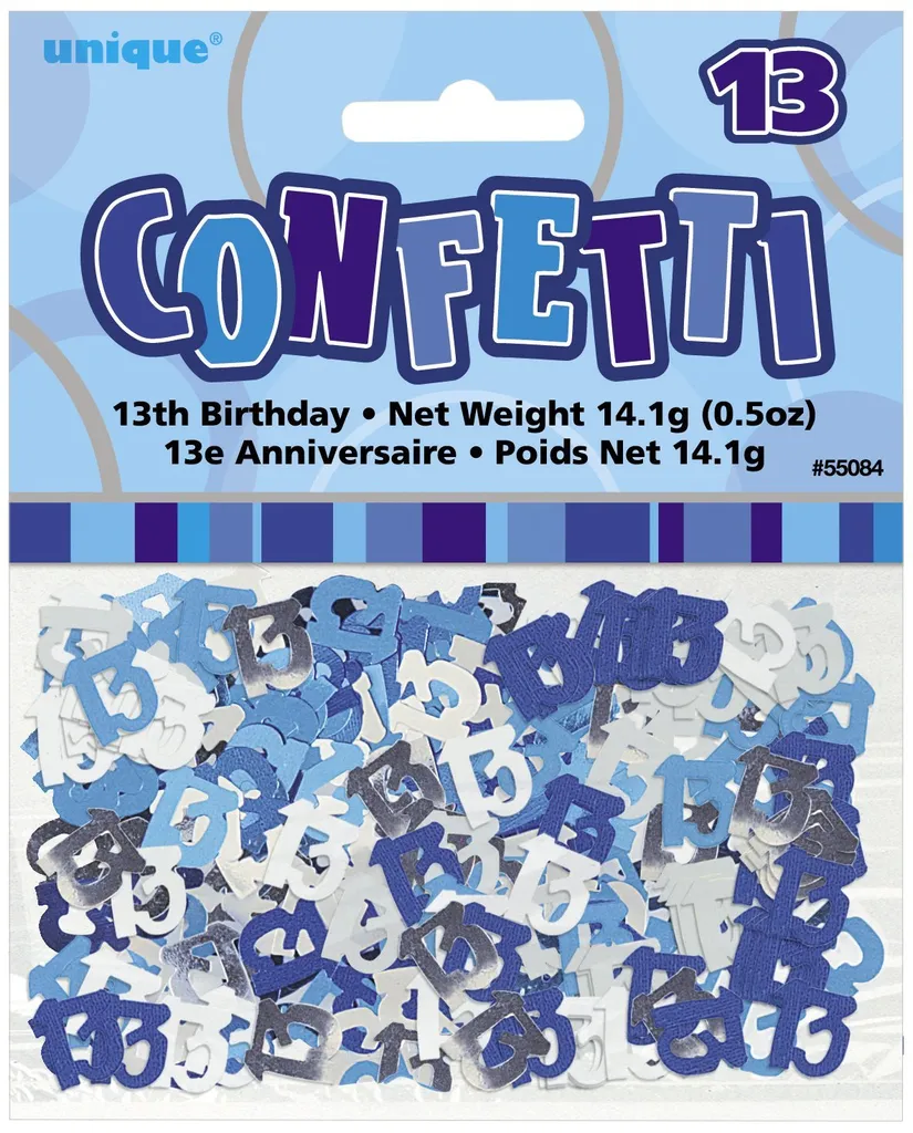 Déco table anniversaire 13 ans confettis 14g pour une fête réussie