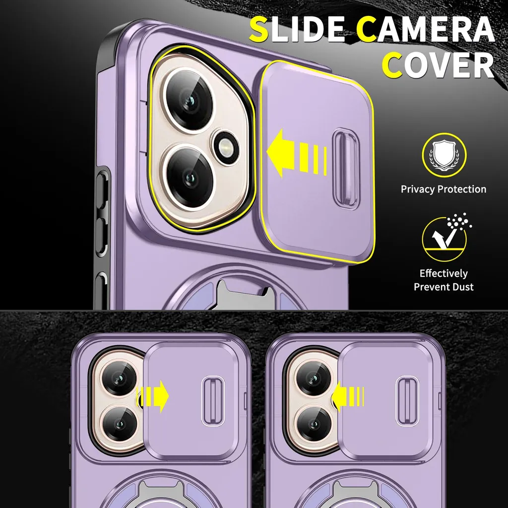 Cover Professionale Honor 400 Viola: Privacy Camera e Supporto Magnetico - 2