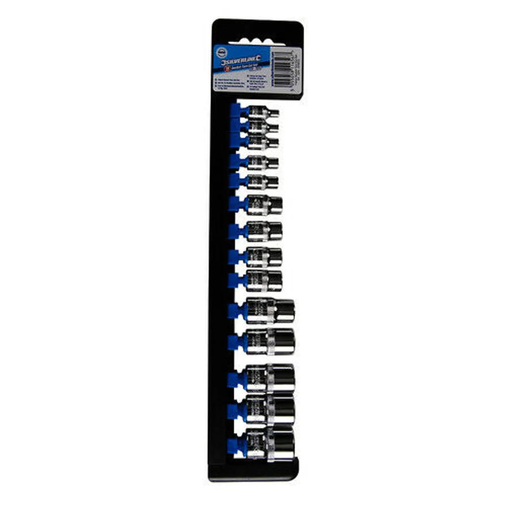 Silverline Jeu de douilles E-Torx E4 à E24 en Chrome Vanadium 14 pièces - 10