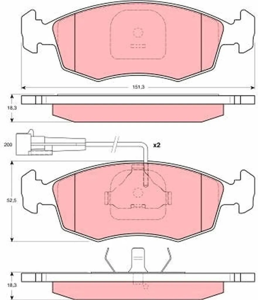 Plaquettes de Frein avant TRW GDB1341 pour Fiat Palio Essence et Diesel