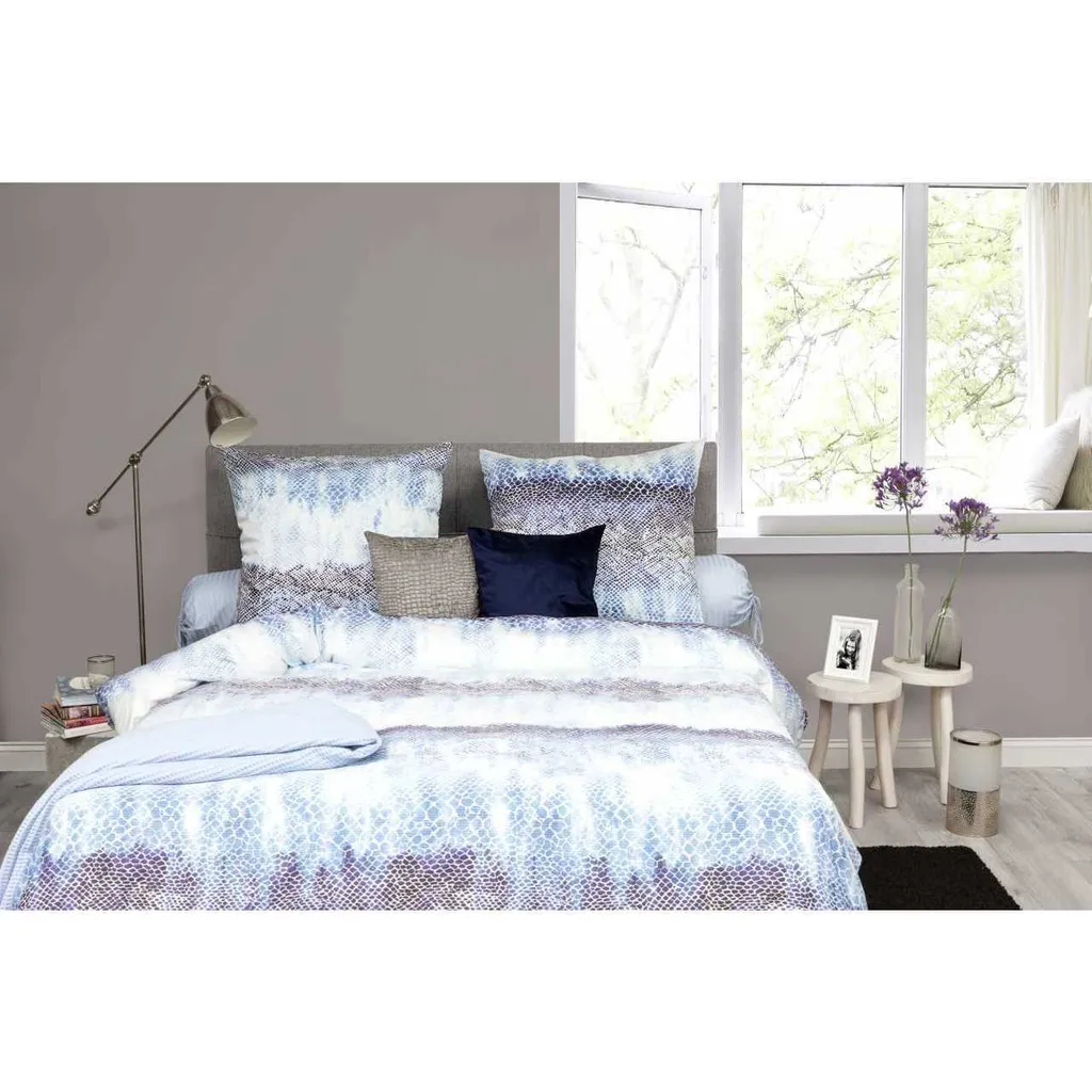 HNL Living Fedde maco satin biancheria da letto blu 135x200 + 80x80