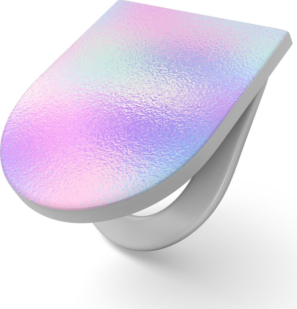 DEQORI WC-Sitz Duroplast 36,4x45,4 cm 'Milchglas vor Pastell' Toilettensitz WC-Brille
