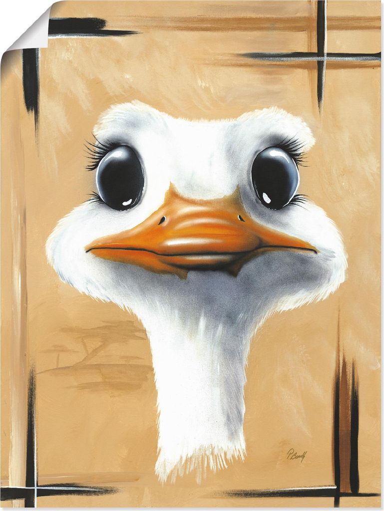 ARTland Poster Lustiger Strauß Größe: 60x80 cm