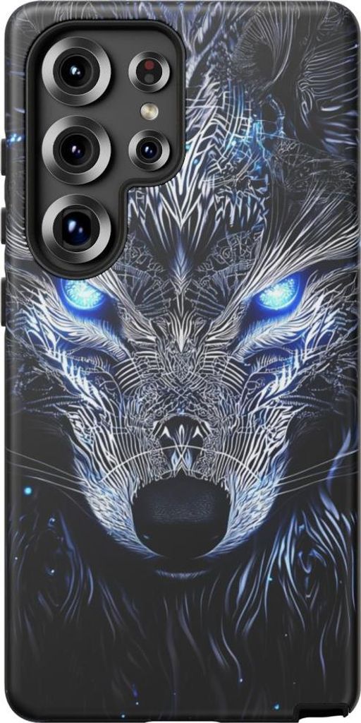 Majestätischer Wolf mit leuchtenden Augen – Handyhülle Kompatibel mit Galaxy S25 Ultra