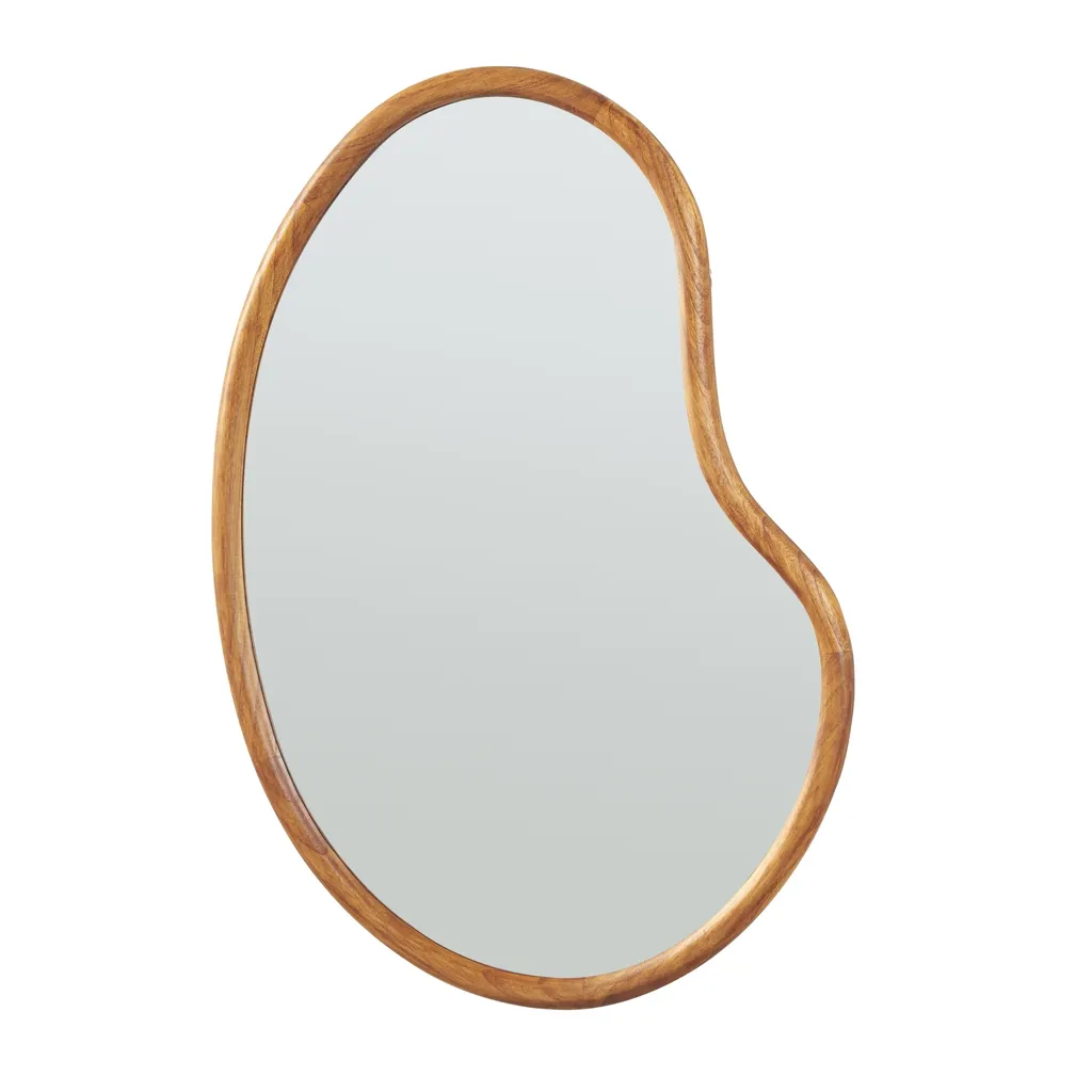 Miroir mural Jokioinen 75 x 55 cm avec cadre en bois MDF décor chêne