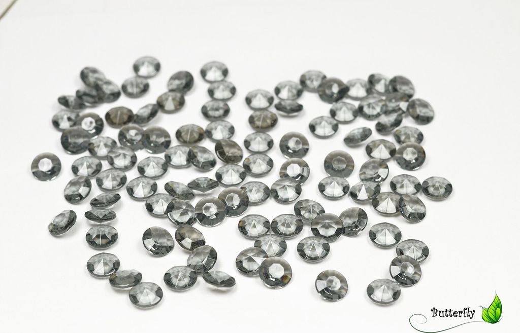 100 Dekosteine Diamanten 12mm, Farbe:silber / grau 077 Produktbild 