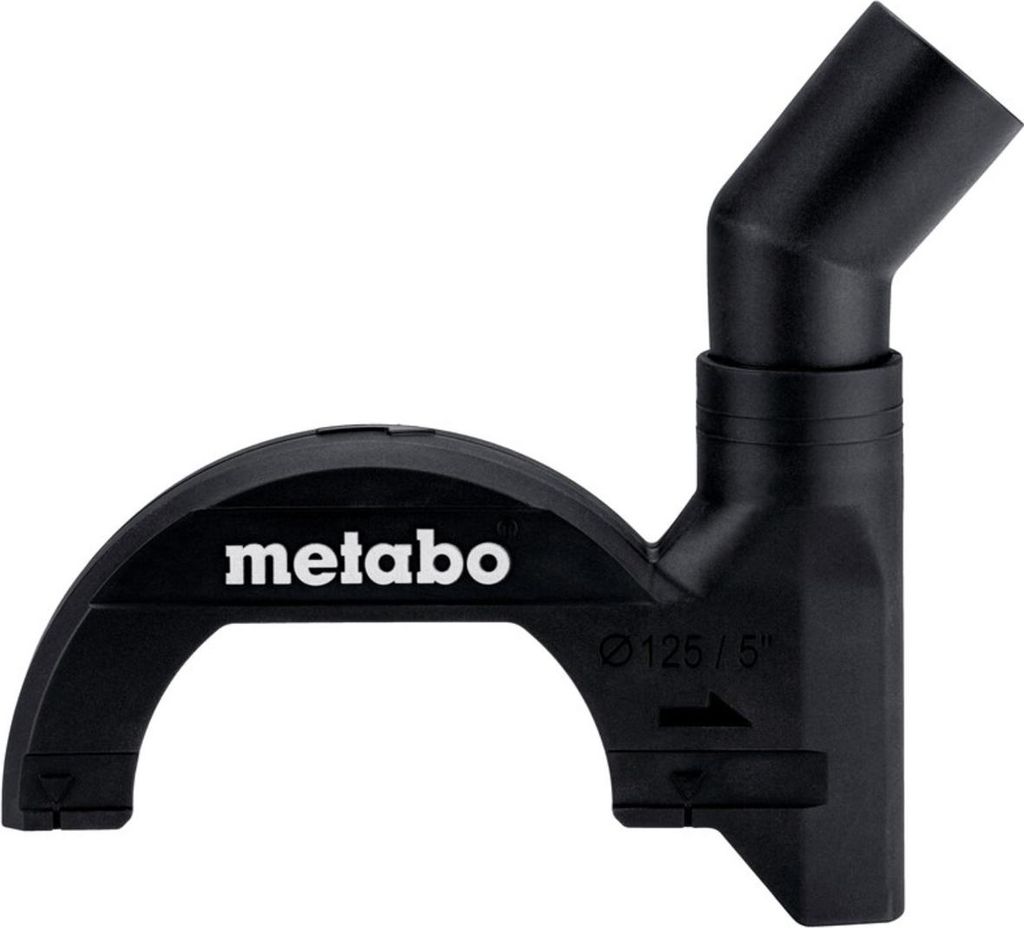 A black dust extraction hood attachment for a power tool, shown against a white background.