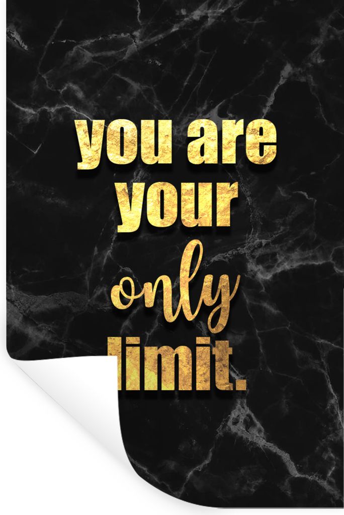 MuchoWow Wandtattoo Wandsticker Wandaufkleber Zitate - Motivation - Gold - Marmor 80x120 cm Selbstklebend und Repositionierbar - Repositionierbar...