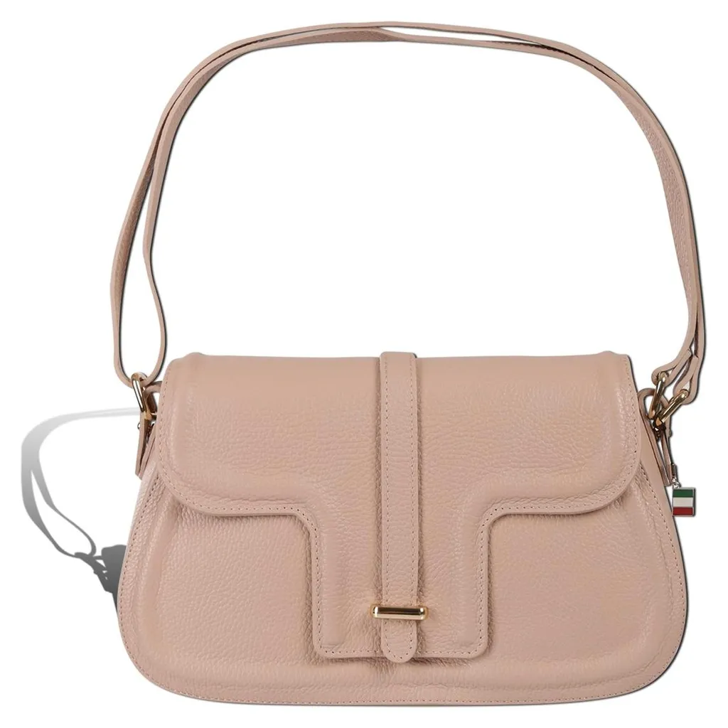 Sac bandoulière vieux rose cuir Florence pour soirée et usage quotidien