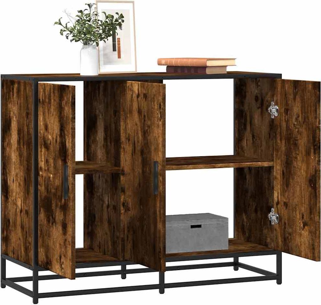 Maison Exclusive - Sideboard Räuchereiche 94x35x76 cm Holzwerkstoff