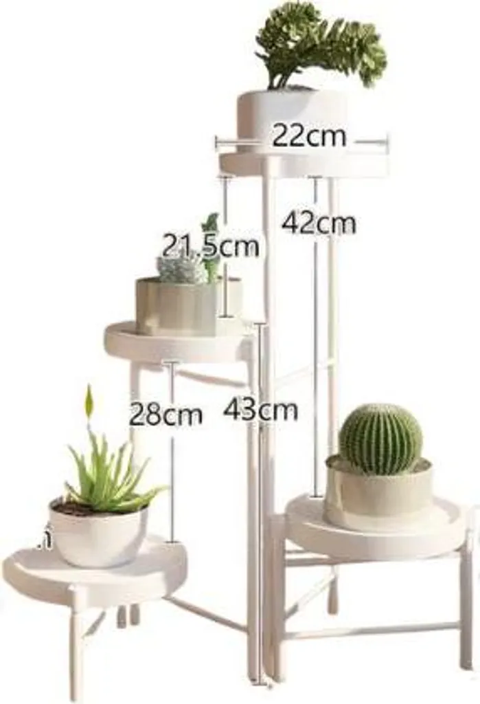 Support de fleurs blanc gain de place pour 4 pots - Déco jardin d'hiver