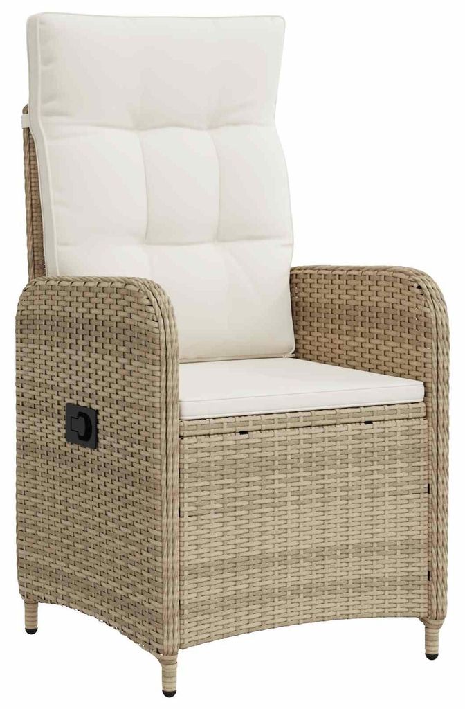vidaXL Outdoortisch-Set mit Kissen 9 pcs Beige und Cremeweiß