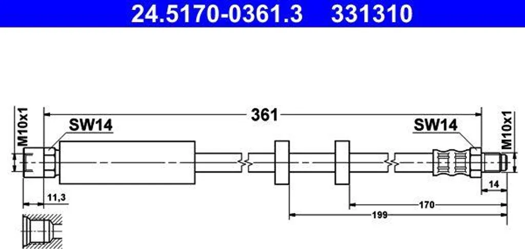 Réparez vos freins Volvo : Flexible ATE 24.5170-0361.3 OE 9191400 fiable