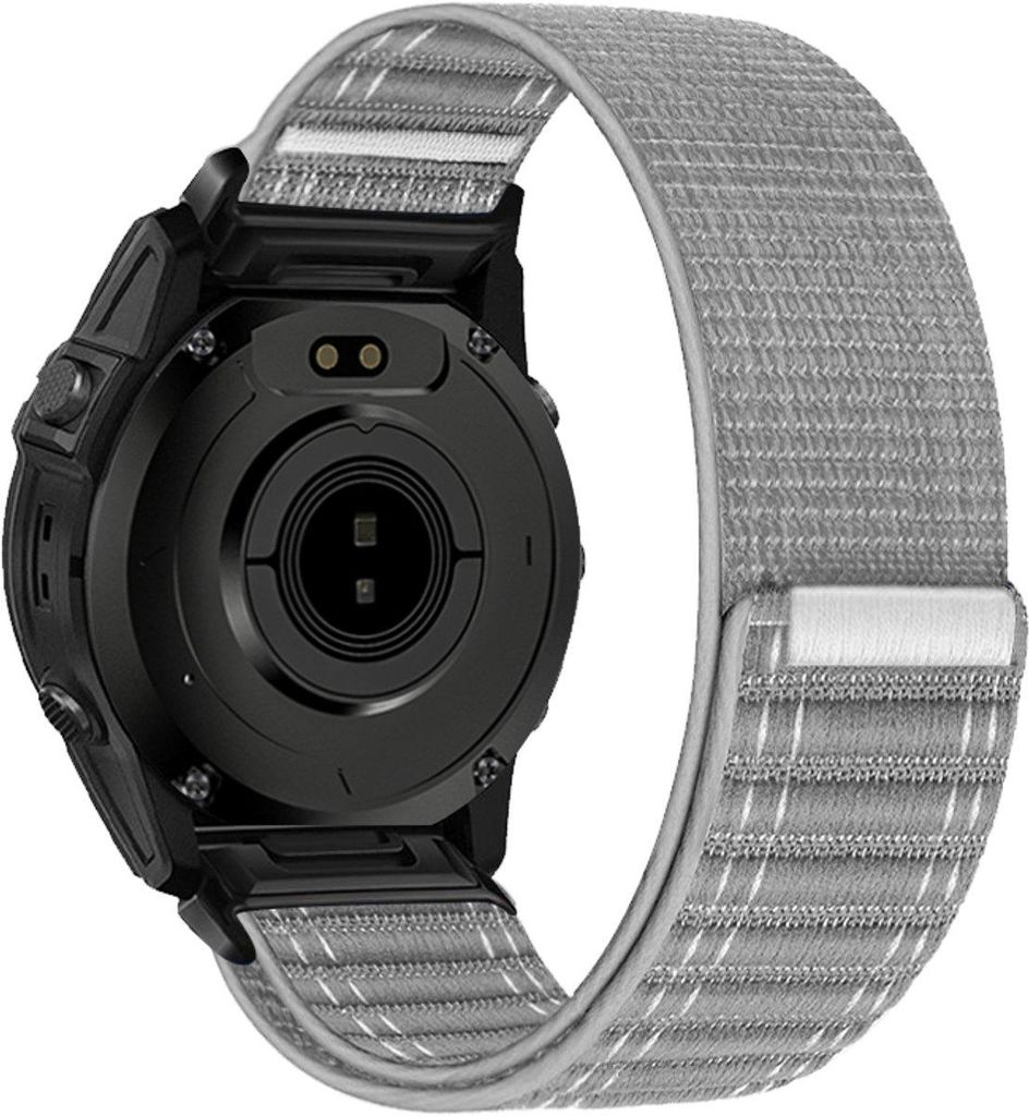 Stravo Nylon-Sportarmband für Garmin (QuickFit 20 mm) – Passend für Fenix 5s/6s/7s/8 (43 mm) und Epix Pro (42 mm) – Grau