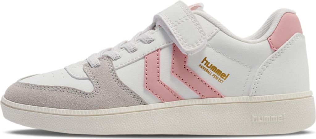 Hummel Handball Perfekt SP JR Kinder Indoor Schuhe Sneaker Klettverschluss weiß/rosa 230247-9144, Schuhgröße:37 EU