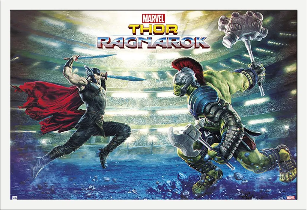Décoration Murale Marvel Thor Ragnarok pour Chambre Geek avec Cadre MDF