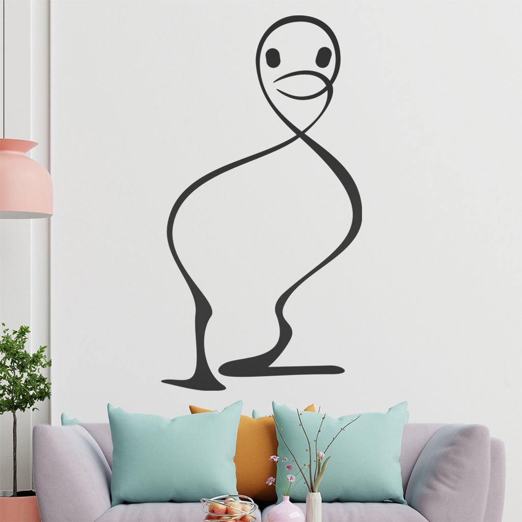 Ente Linien Wandtattoo in 6 Größen - Wandaufkleber Wall Sticker - Dekoration, Küche, Wohnzimmer, Schlafzimmer, Badezimmer