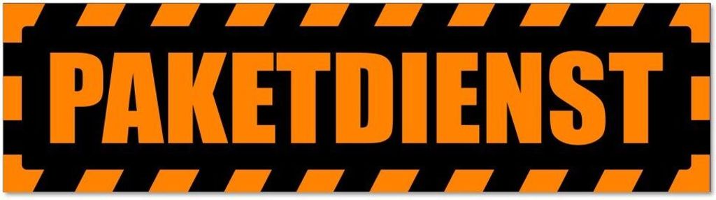 Kiwistar - Autoaufkleber - Orange - Schwarz - 30 x 8 cm - Paketdienst gestreift - Hinweis Aufkleber Sticker für Auto, Kfz, Fahrrad, PKW, LKW