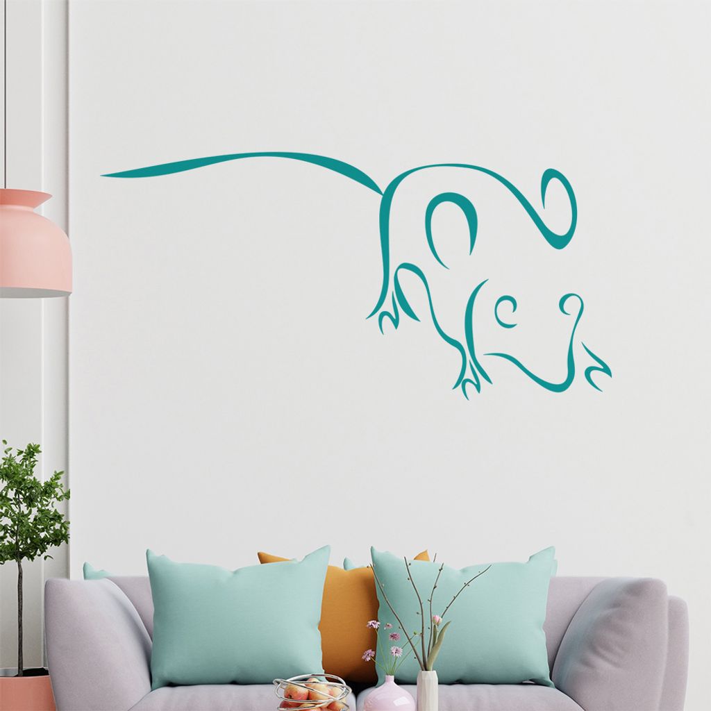 Maus Linien Wandtattoo in 6 Größen - Wandaufkleber Wall Sticker - Dekoration, Küche, Wohnzimmer, Schlafzimmer, Badezimmer