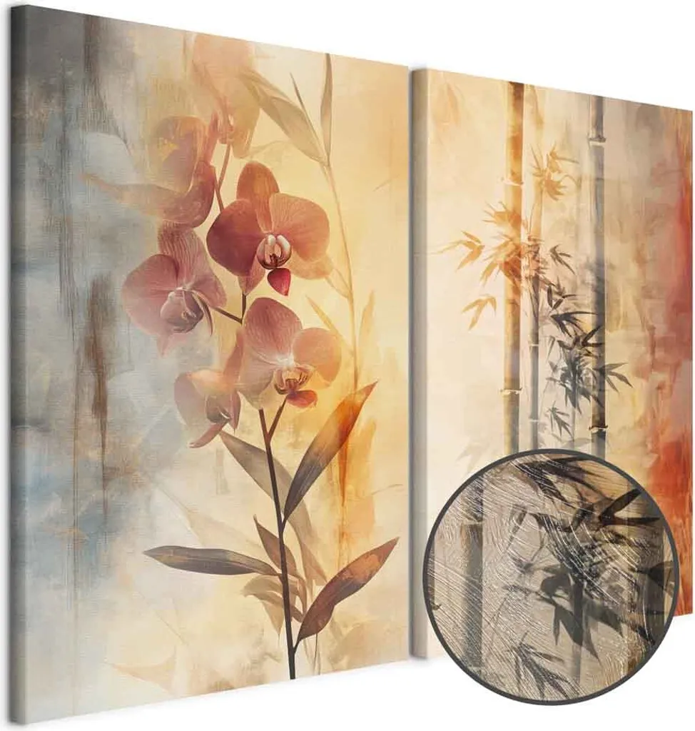 Set Quadri Astratti Murando Handart: Arte Asiatica su Tela 40x30 - 5
