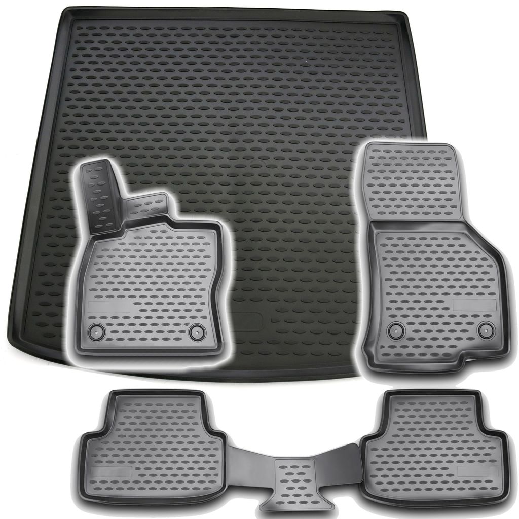 Gummi Kofferraumwanne + Fußmatten Set für VW