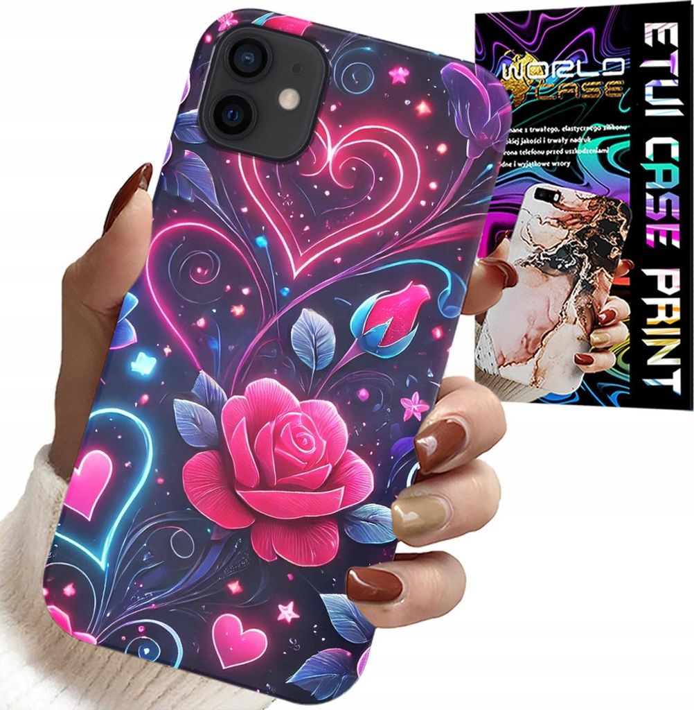 Fall Für Iphone 13 Mini - Herz, Rose, Teenager Fall + Glas