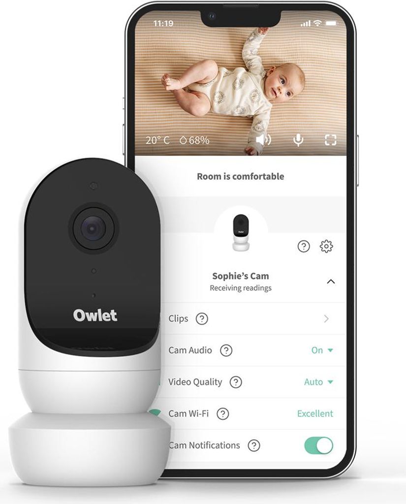 Owlet Cam 2: Smarte HD Babyphone Kamera weiß Produktbild 