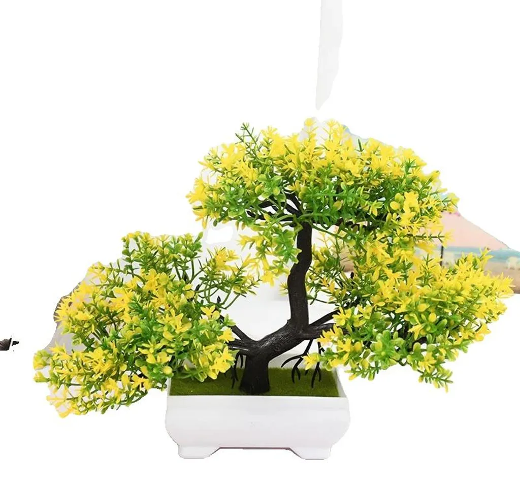 Bonsaï artificiel jaune : objet de décoration végétale pour intérieur