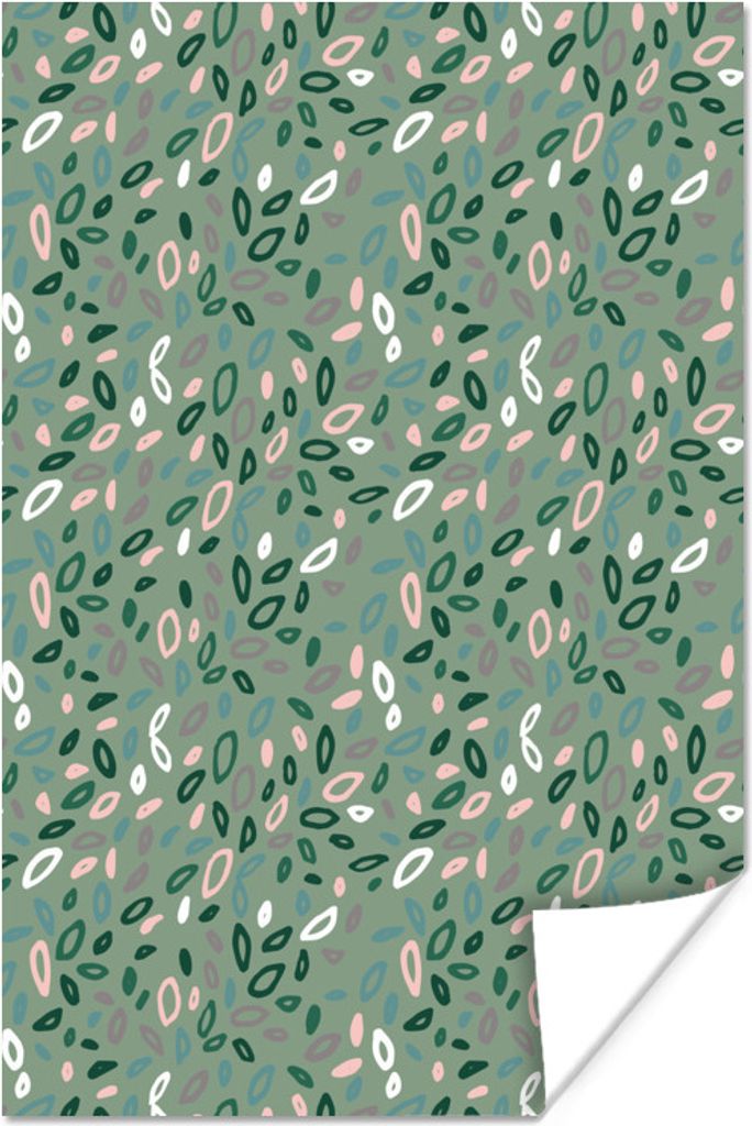 MuchoWow Poster Blätter - Muster - Abstrakt 20x30 cm - Papierdruck