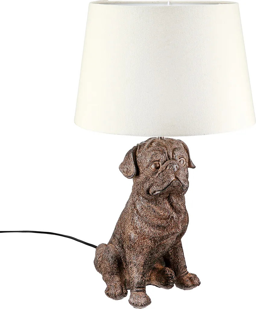 Lampe de table Carlin en résine effet réaliste marron, Gilde 58020