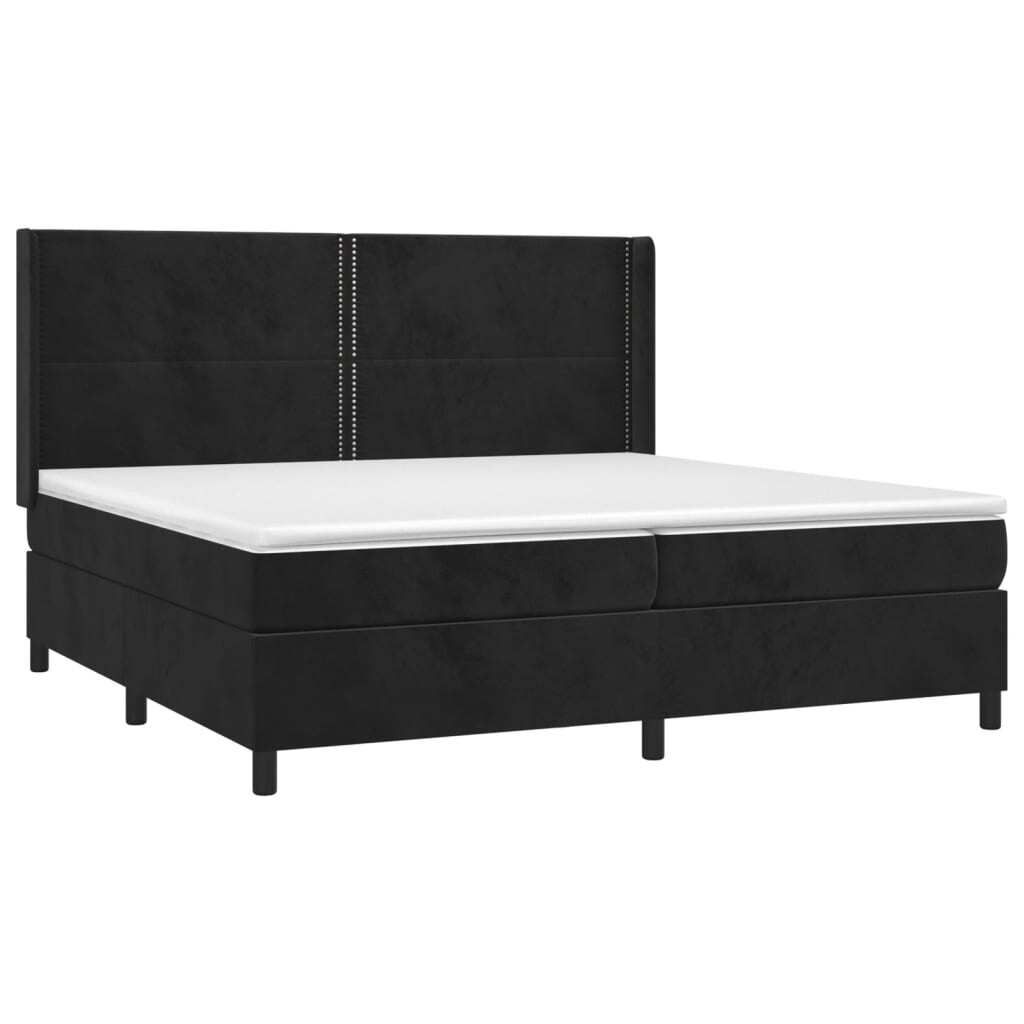 "Winteraktion" Boxspringbett mit Matratze Schwarz 200x200 cm Samt - Klassische Betten CC5165