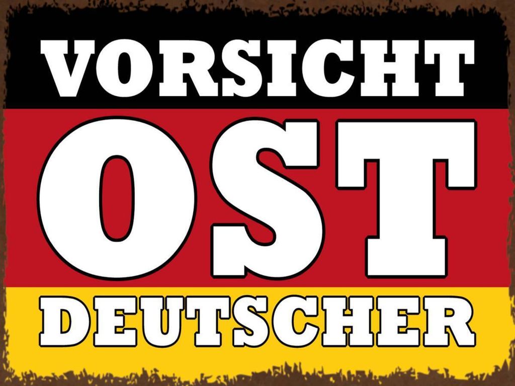 vianmo Holzschild 30x40 cm Flagge Vorsicht Ost Deutscher
