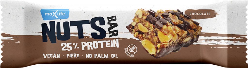 Max Sport Nuts Protein Bar 40 g Schokolade / Riegel, Cookies & Brownies / Knuspriger, glutenfreier Proteinriegel mit sorgfltig ausgewhlten Zutaten