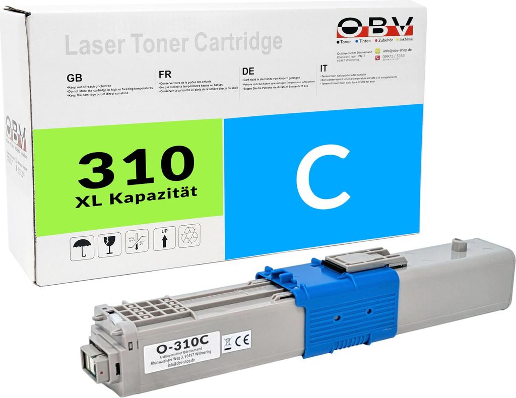 Kompatibel 44469706 OBV Toner für OKI C310 C330 C510 MC351MC352 MC351 MC562 cyan