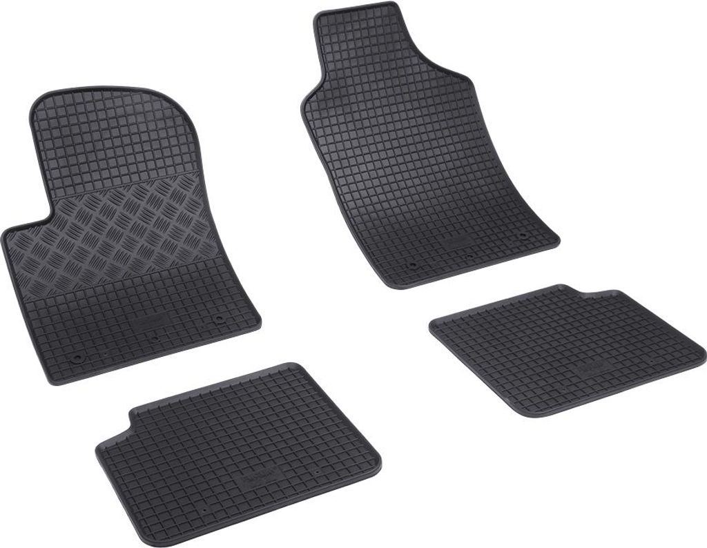Rigum Gummi Fußmatten Set für Ford KA 2 RU8, Bj. 2008-2016 + Fiat 500, Bj. 2008-