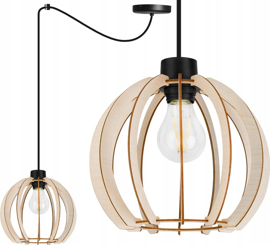 Moderne LED Holz Pendelleuchte – Elegante Hängelampe im zeitlosen Design