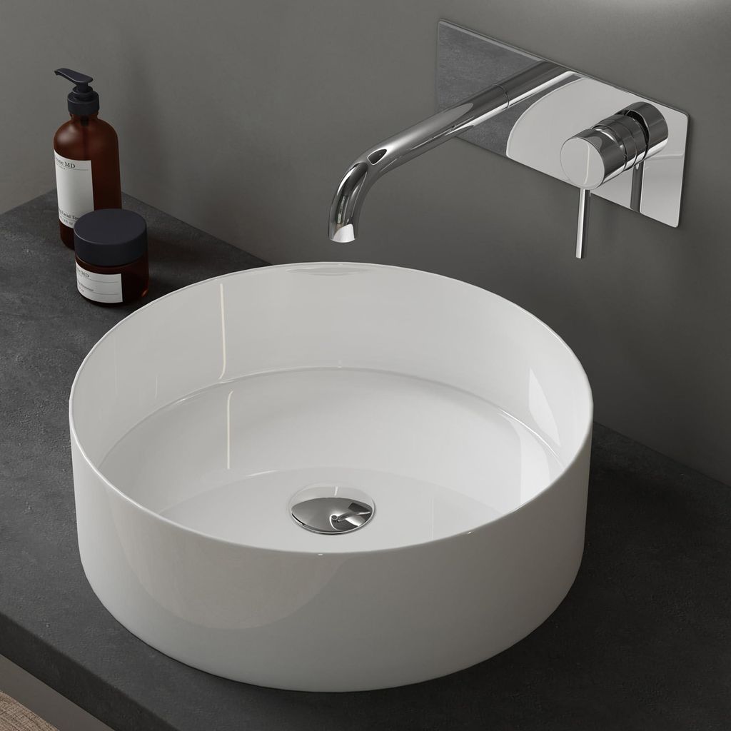 doporro Lavabo da Appoggio 40x40x13cm, Lavandino Bagno Immagine del prodotto 