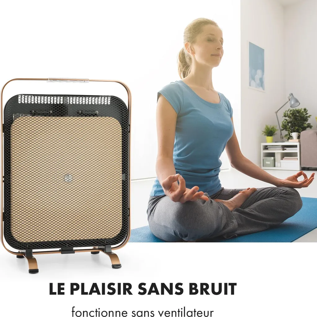 Klarstein Radiateur Infrarouge 1300W en Aluminium avec Marbre Intégré