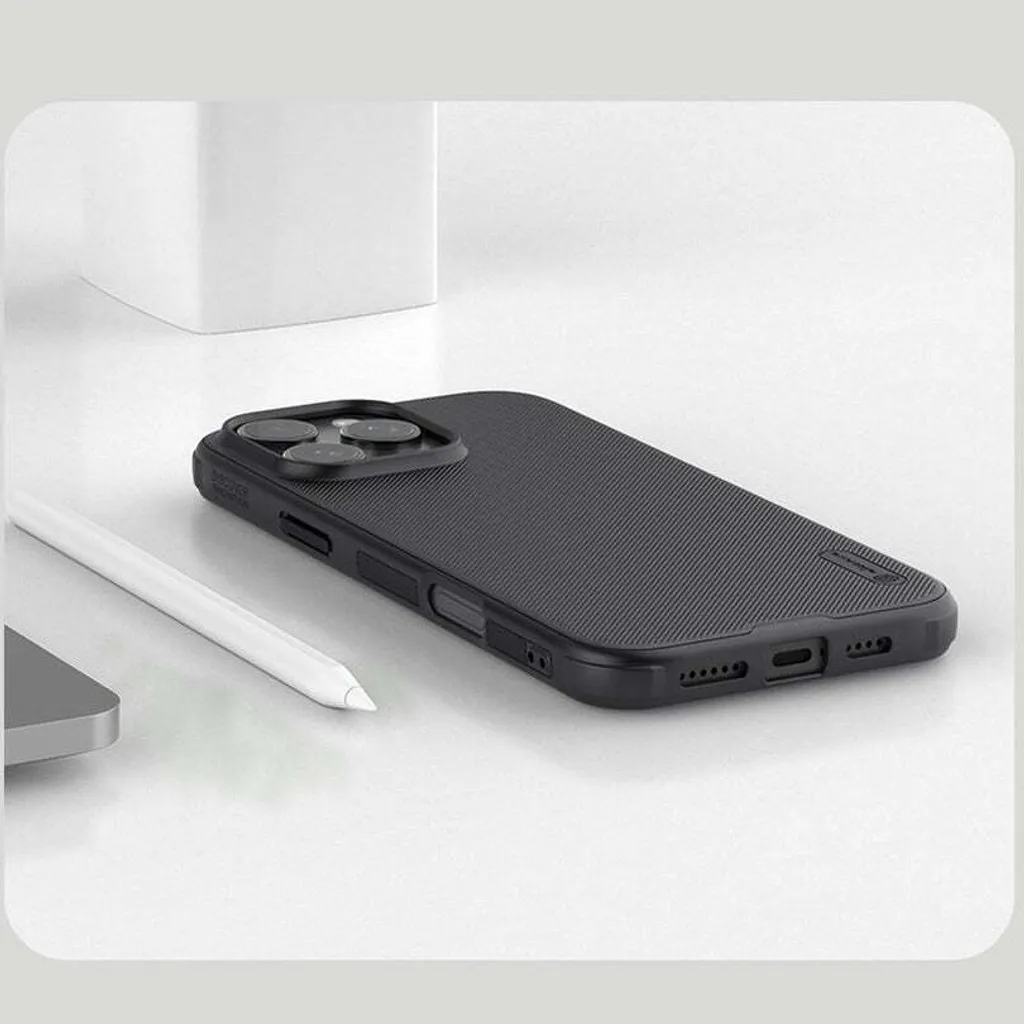 Custodia Nera iPhone 16 Pro Max Nillkin Frosted Shield Pro Elegante - 7