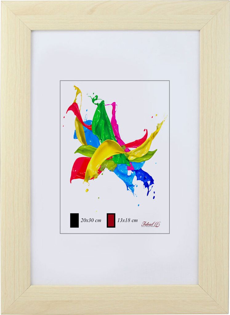 Denver Holz Bilderrahmen Wanddeko Collage Poster Bilder Foto Rahmen - Farbe: Natur Hell | Format: 50x60