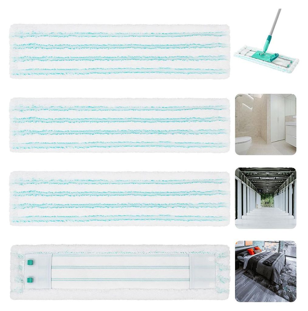 4 Ersatz-Wischbezüge für Leifheit Profi XL Micro Duo/Baumwolle Plus,Bodenwischer Ersatzbezug,Flecken schnell entfernen,Effiziente Mikrofaser Ersa...