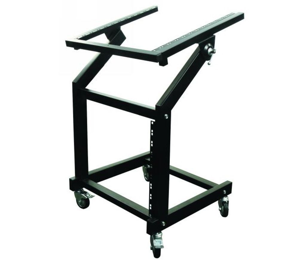 Studio-Rack DJ PA Halterung für Endstufen CD-Player 19'/48,3cm mit Rollen schwarz