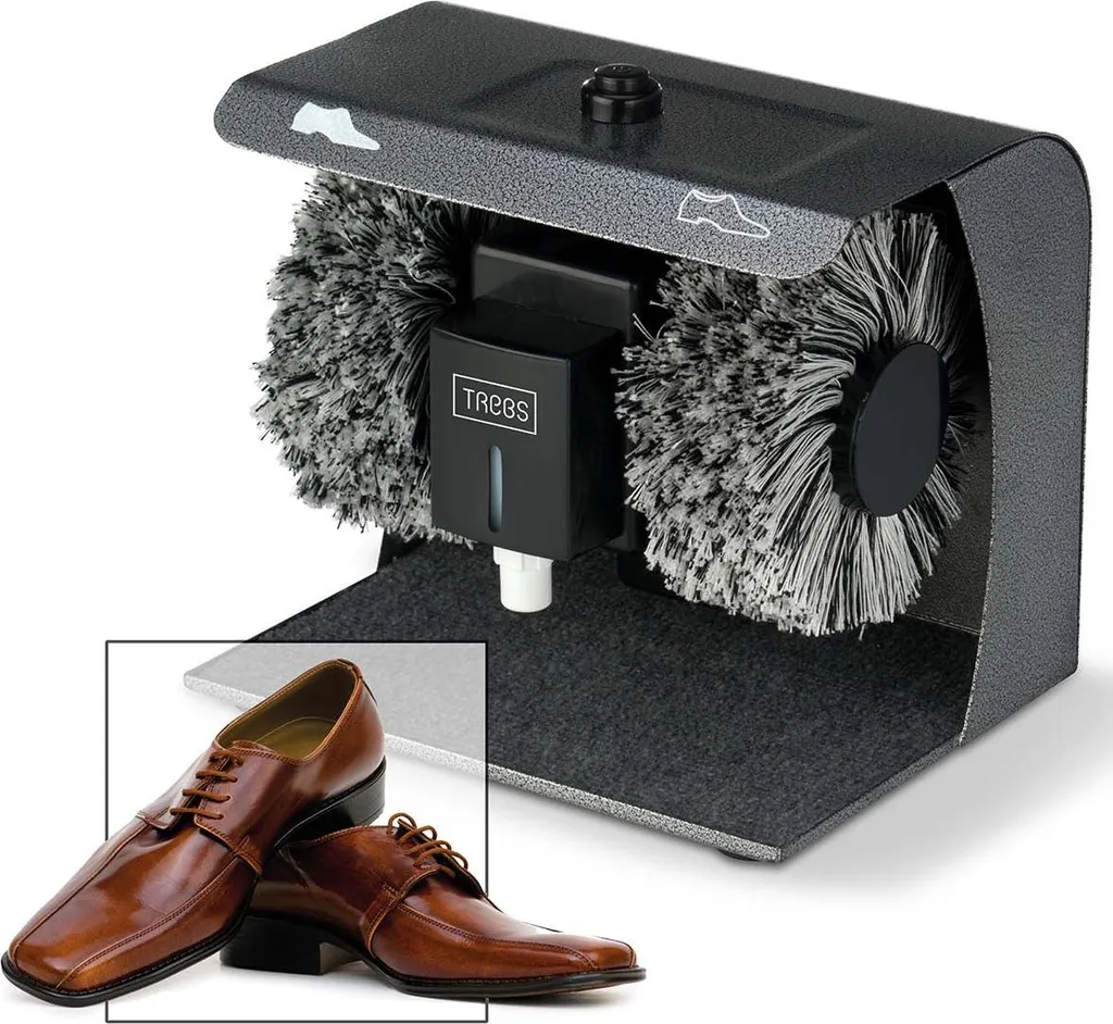 Cireuse à chaussures électrique 90W avec double brosse rotative grise - 2