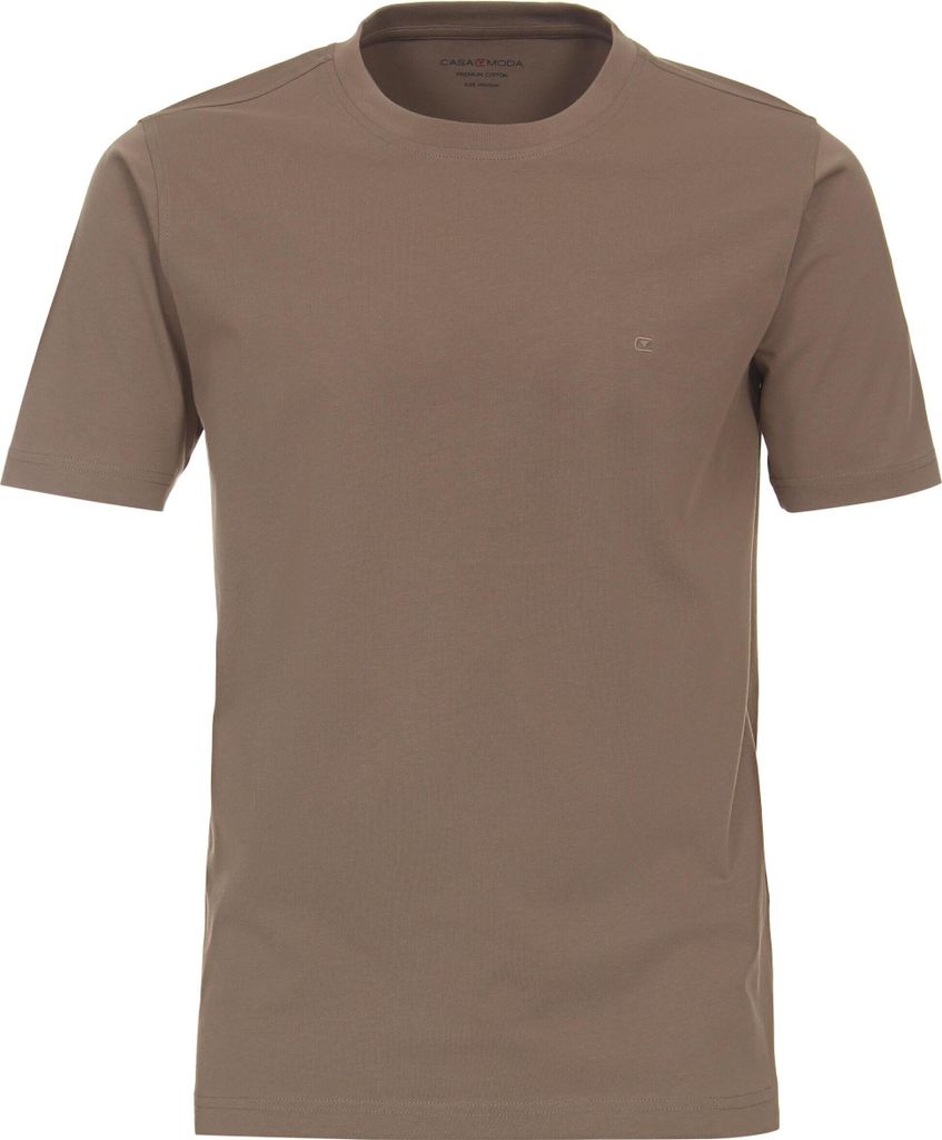 CASAMODA Herren T-Shirt Kurzarm Regular-Fit Hellbraun M