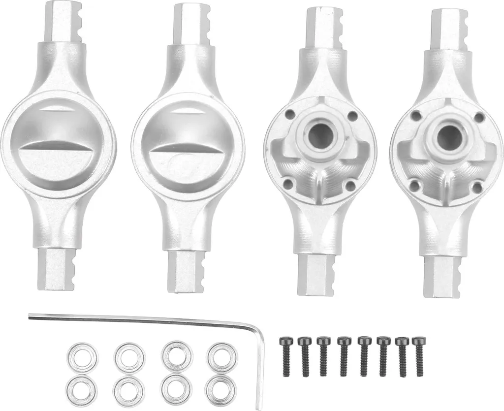 Pont d'essieu RC en alliage durable argent pour Xiaomi Jimny 1/16 Auto